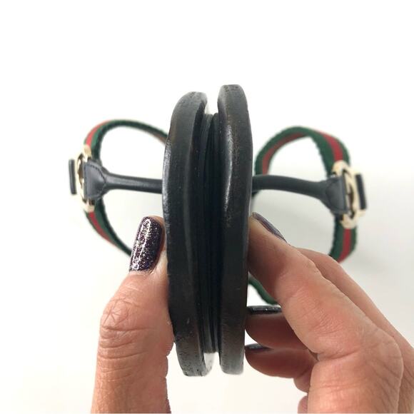 Gucci Interlocking GG Supreme Web Stripe Thong Slip On Sandals 38.5 - Picture 5 of 9